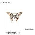 Jeweled Enamel Butterfly Brooch in Four Wing Colors view 5