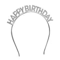 Rhinestone Happy Birthday Letter Headband In Gold Or Silver Tone view 5