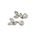 Silver Marquise Leaf Teardrop Clear CZ Drop Earrings view 5