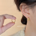 Twisted Rope Circular Huggie Hoop Earrings Silver Gold Tone view 2