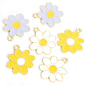 Eight Petal Daisy Enamel Charms in Three Pastel Colors view 5