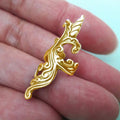 Floral Scroll Wave Ear Cuff in Brass, Gold-Tone or Silver-Tone view 3
