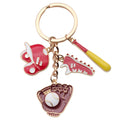 Red Baseball Glove Shoe and Bat Metal Keychain Collection view 5
