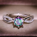 Round Solitaire Infinity Ring In Four Stone Colors view 6