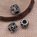 Antique Silver Star Pattern Bead With Large Stringing Hole view 2