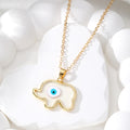 Gold Tone Elephant Evil Eye Pendant Necklace 7 Colors view 8