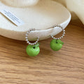 Green Apple Bead Earrings Necklace Bracelet and Flower Rings view 6