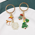 Gold Enamel Christmas Charm Keychains Six Festive Styles view 3