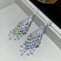 Silver Tone Crystal Teardrop Fringe Chandelier Earrings view 6