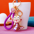 Crystal Striped Snake Keychains in Plain and Fortune Cord Options view 3