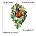 Oversized Oval Crystal Leaf Cluster Brooch in Eleven Colorways view 11