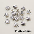 Antique Silver Tone Three Way Large Hole Connector Beads view 6