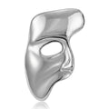 Abstract Half Mask Brooch in Polished Metal for Jackets and Scarves view 5