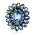 Oval Center Floral Halo Brooch in Five Crystal Colors view 5