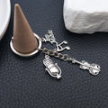 Silver Tone Violin Microphone and Music Note Keychain view 4