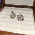 Silver Tone Crystal Butterfly Layered Ear Cuffs with Detailed Finish view 4