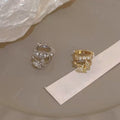 Silver Tone Double Butterfly Crystal Ear Cuff Jewelry view 2