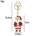 Rhinestone Santa Claus Keychain Gold Tone Bag Charm view 3
