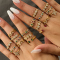 Crystal Open Ring Collection in Gold and Silver Tone Styles view 1