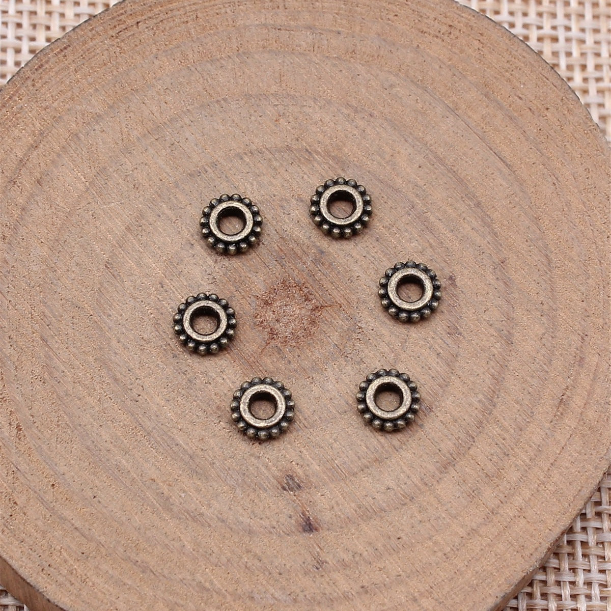 6x6mm 0.1g Multicolor Zinc Alloy Round Spacer Beads for Bracelet Necklace DIY Jewelry Making