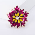 Layered Enamel Flower Metal Brooch in Blue and Purple view 2