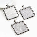Square Pendant Bezel Trays in Three Antique Finishes view 2