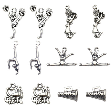 Alloy Metallic Cheerleading Theme Metal Charms with 7 Listed Options