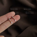 Silver Tone Geometric Clear Stone Long Drop Stud Earrings view 4
