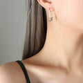 Safety Pin Style Faux Pearl Drop Earrings Gold Steel view 7