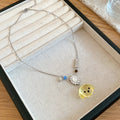 Playful Dog and Crystal Flower Pendant Necklaces Fashion Jewelry view 9