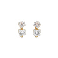Crystal Heart C-Shaped Stud Earrings in Two Colors view 5