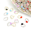 Colorful Small Heart Rhinestone Open Heart Charms in 12 Styles view 1