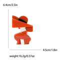 Wide Brim Hat Woman Brooch in Four Glossy Acrylic Colors view 8