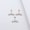 Enamel Whale Tail Charms in Four Colors with Gold Tone Edges view 3
