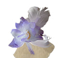 Purple White Fabric Flower And Feather Duckbill Hair Clip view 5