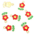 Enamel Flower Charms in Five Colors and Two Metal Tones view 6