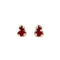 Red Velvet Look Gourd Gold Tone Small Stud Earrings view 5