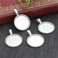 Plain Round Pendant Bezel Settings in Four Metal Finishes view 4