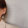 Antique Gold Black Stone Oval And Pearl Drop Earrings view 2