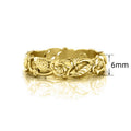 Rose Leaf Openwork Band Ring Gold Silver Black Sizes 5-12 view 4