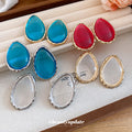 Teardrop Resin Stud Earrings in Polished Statement Design view 3