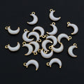 Colorful Enamel Crescent Moon Charms with Gold Tone Loops view 3