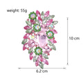 Pink Silver Tone Pink Green Crystal Floral Assortment Crystal Fifteen Designs Metal Brooch view 9