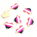 Enamel-Look Gold Silver Heart Alloy Connectors in 12 Styles view 4