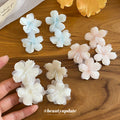 Clustered Pastel Flower Stud Earrings in Pink White and Blue view 3