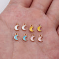 Tiny Crescent Moon Enamel Alloy Charms in Four Colors for Jewelry Making view 1