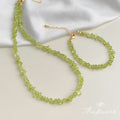Green Olivine Chip Stone Bracelet Gold Clasp Adjustable view 4