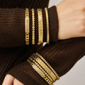 Crystal Hinged Bangle Collection in Four Gold Tone Designs view 1