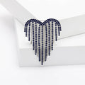 Crystal Heart Fringe Brooch in Six Jeweled Color Finishes view 3