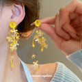 Yellow Floral Statement Earrings in Twenty One Designs view 1